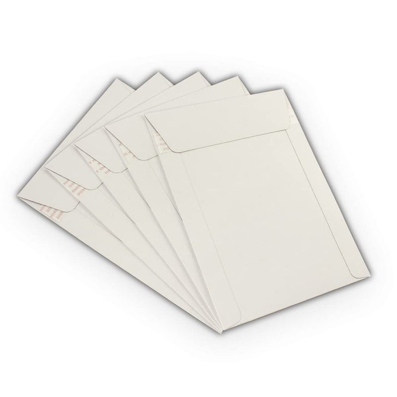 EcoSwift 5 EcoSwift 12.75 x 15 Rigid Photo Mailers Stay Flats White Cardboard Self Seal Envelopes 12.75x15 - Image 1